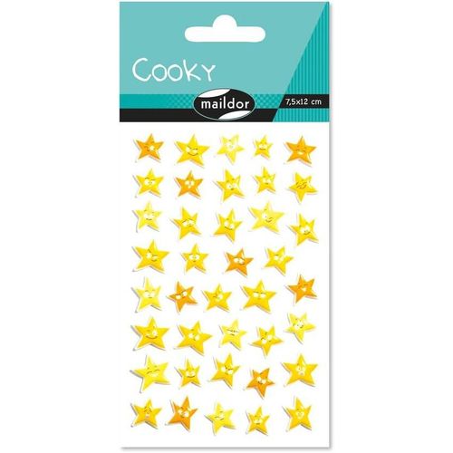 Gommettes 3d Cooky - 1 Planche 12x8 Cm - 39 Stickers - Etoiles De Mer