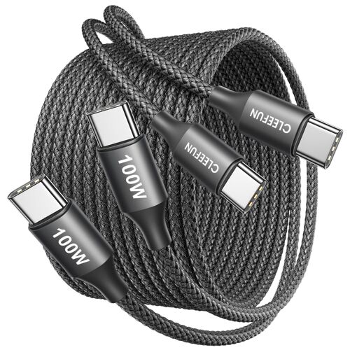 Cable Usb C 100W [2Pack 3 M], Pd 3.0 Câble Chargeur Usb-C Vers Type C Pour Iphone 16/15 Pro, Galaxy S25 S24 S23 S22 S21, Ipad 10. Gen/Pro/Air, Macbook Air Etc