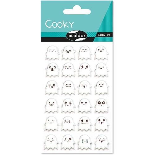 Gommettes 3d Cooky - 1 Planche 12x8 Cm - 24 Stickers - Fantomes