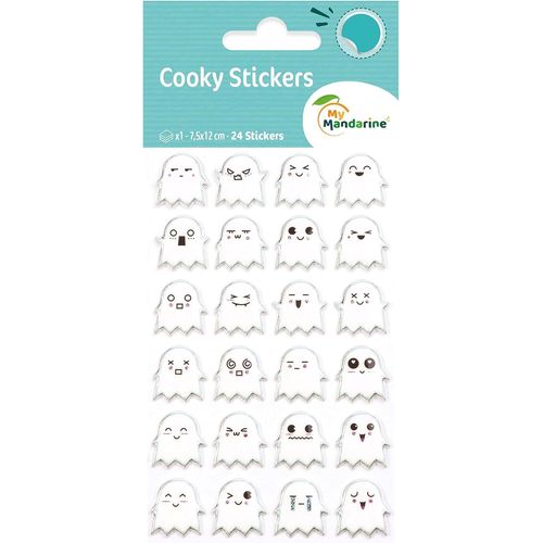 Gommettes 3d Cooky - Lot De 10 Planches 12x8 Cm - 240 Stickers - Fantomes