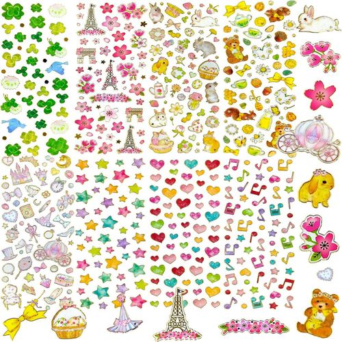 Gommettes Enfants Autocollants Stickers De Gommettes Autocollantes Enfants Stickers À Paillettes Stickers Papeterie Pour Décoration Des Cadeaux, Scrapbooking, Loisirs Créatifs Etc