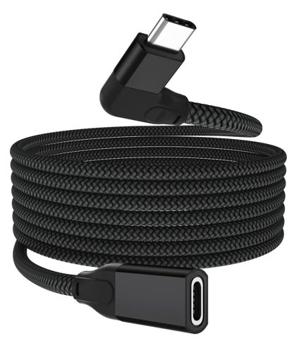 Câble de Rallonge USB-C en Forme de L 1M,Type C 3.1 3.2 Gen2 10Gbps Male to Female,Rallonge USB C Cable pour iPhone 17 Air 16 15 Plus,Apple Watch 10,MacBook Pro/Air,Nintendo Switch,Dell XPS