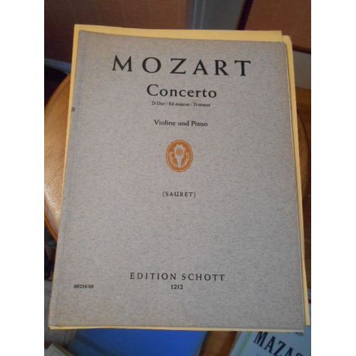Mozart/ Concerto En Ré Majeur (Kv 218)/ Violon Et Piano/