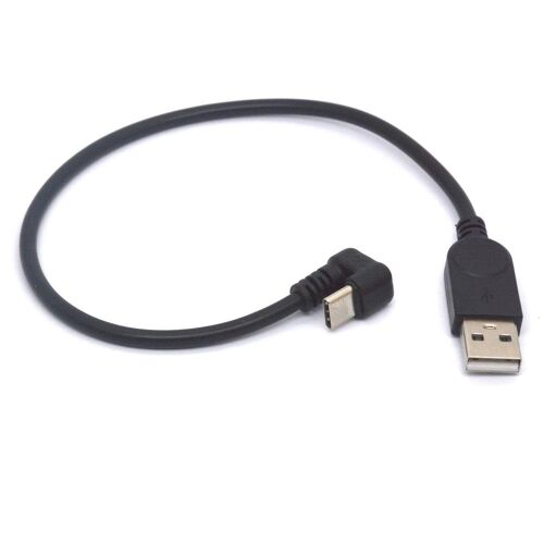 JGD-Tomost Câble de chargement USB de type C 180 degrés en forme de U USB-C vers USB A mâle C Câble de synchronisation et de chargement Câble de jeu Extension de convertisseur Powerline (30 cm)
