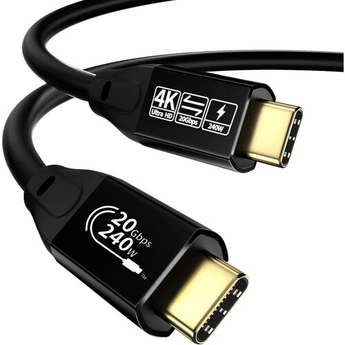 Usb C Cable To Usb C 3.2 Male Male Gen2 × 2 Type C Charging Cable, 20 Gbps Data Transfer, 240 W 48 V/5 A Fast Charging Cable, 4K @ 60Hz Video Transfer (1M)[CAB9161912]