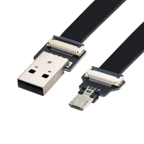KAL-Chenyang Câble Plat Micro USB 2.0 Mâle vers Micro USB - Câble d'Extension Flexible Adaptateur 0,5 m