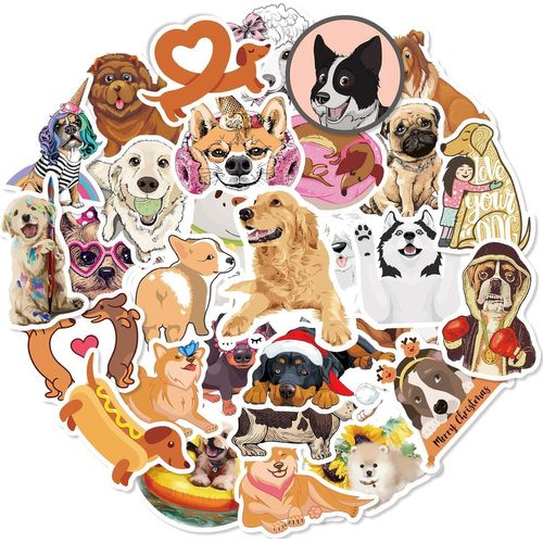 80 Pcs Graffiti Vinyle Autocollants Animaux Stickers Chiens Cadeaux Pour Filles Pour Ordinateur Journal Album Calendriers Scrapbookingvalise Bagages Vélo Skateboard