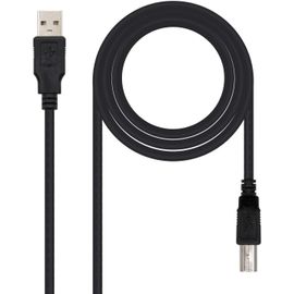 KAL-NANOCABLE Câble d'imprimante USB 2.0, mâle-mâle, Noir, 3mts