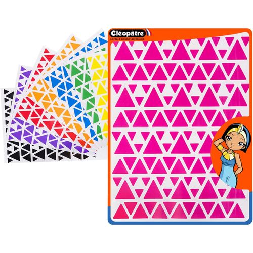 Gommettes Autocollantes Triangles - 8 Couleurs - Paquet De 8 Feuilles (1024 Stickers)