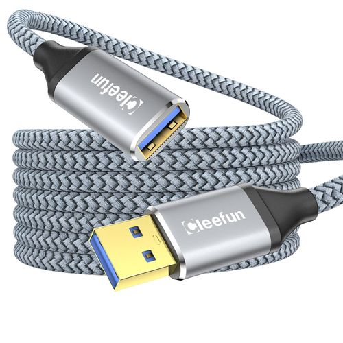 USB 3.0 Rallonge USB 5M, 5Gbps Cable Extension Mâle A vers Femelle A Compatible avec Clé USB, Hub USB, Manette PS4/PS5/Xbox, Disque Dur, Imprimante, Webcam