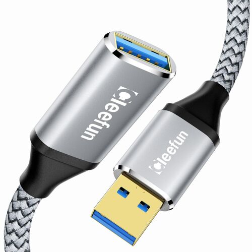 USB 3.0 Rallonge USB 2M, 5Gbps Cable Extension Mâle A vers Femelle A Compatible avec Clé USB, Hub USB, Manette PS4/PS5/Xbox, Disque Dur, Imprimante, Webcam