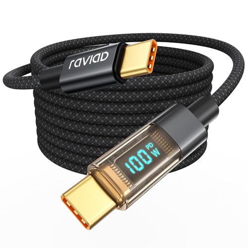 Câble Usb C Vers Usb C 3M, 100W Cable Usb C Charge Rapide Pd 5A/20V Câble Usb Type C Pour Iphone 16/15 Plus Pro Max, Samsung Galaxy S24 S23, Macbook Pro, Pad Pro, Tablet, Huawei, Google Pixel