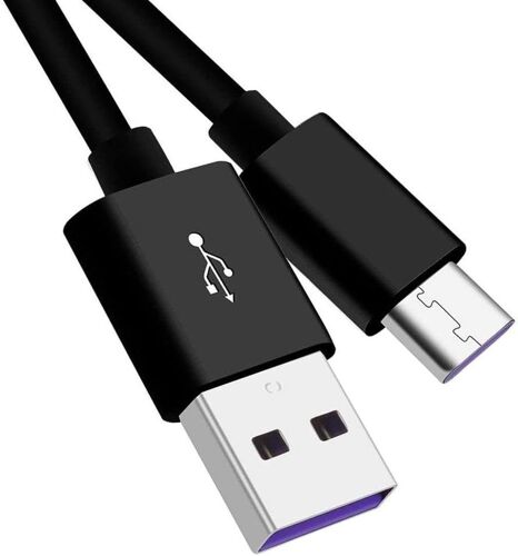 Câble de charge rapide USB-C, 1 m, charge super rapide de 5A, fiche USB 3.1 type C vers fiche USB 2.0, charge rapide et câble de données compatible avec les appareils de type C, noir, 2 m