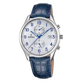 Montre Homme Festina Cuir Bleu Festina Montre-Bracelet Chronographe Intemporelle Uf6855/A