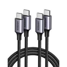 KYAOAYO-Lot De 2 Câble Usb C Vers Usb C Pd Charge Rapide 60W Câble Usb Type C Nylon Tressé Compatible Avec Galaxy S23 S22 S21 S20 Note 20 Macbook Pro Ipad Pro 2021 Steam Deck Ps5 Manette (0.5M)