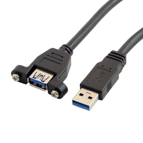 KAL-Câble d'extension USB 3.0 type A mâle vers femelle avec vis de montage sur panneau 50 cm