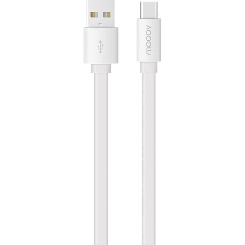 KAL-mooov 732058 Câble USB-A/USB-C Plat Data et Charge Blanc 1 M