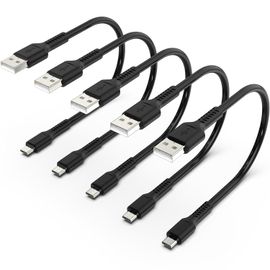 Cable Micro USB 30cm [Lot de 5], Lot Petit Câble Micro USB 2.0 Charge Rapide et Synchronisation Compatible pour Samsung Galaxy S6/ S7/ J3/ J5/ J7, Huawei, Xiaomi Redmi, Kindle, PS4, Sony, Wiko