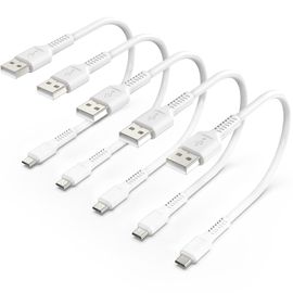 Cable Micro USB 30cm [Lot de 5], Lot Petit Câble Micro USB 2.0 Charge Rapide et Synchronisation Compatible pour Samsung Galaxy S6/ S7/ J3/ J5/ J7, Huawei, Xiaomi Redmi, Kindle, PS4, Sony, Wiko