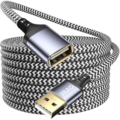 KAL-Câble Rallonge USB 2.0 A mâle vers femelle A 5 m, Câble Transfert Données Haute Vitesse, Compatible Imprimante, Scanner, Appareil Photo, Clavier, Lecteur Cartes, Disque Dur