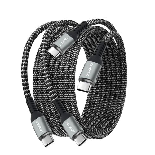 240W Cable USB C vers USB C 2M, Lot de 2 Cable USB C Charge Rapide PD3.0 48V/5A Cordon Type C Nylon Tressé avec Puce E-Marker Cable Chargeur USB C pour iPhone 16 15 Galaxy S24 S23