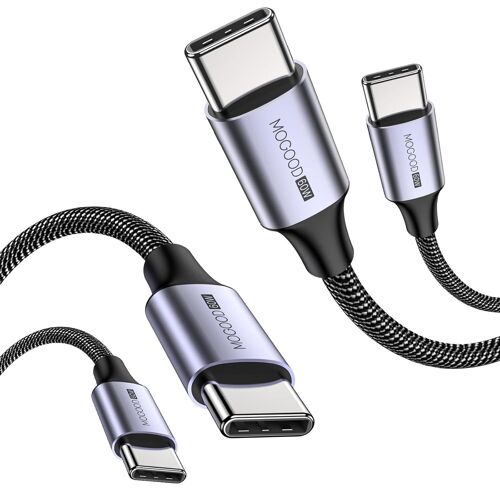ERSAN-câble USB C vers USB C(2 Pack/1M), mâle C vers mâle C, tressé câble de charge rapide USB C 60W pour iPhone 15/15 Pro / 15 pro Max, MacBook Pro, iPad air 4, Samsung Galaxy S23 s22 s21 ultra