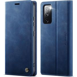 Sjzg-Coque Pour Samsung Galaxy S20 Fe Avec Rabat Housse Premium En Cuir Etui Protection Pochette Portefeuille Clapet Porte Carte Magnétique Flip Étui Pour Samsung Galaxy S20 Fe 5g/4g 6,5'' - Bleu
