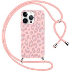 Tzf-Coque Pour Apple Iphone 12/Apple Iphone 12 Pro Avec Cordon De Collier, Aesthetic Léopard Motif Étui Housse Réglable Lanyard Corde, Souple Silicone Antichoc Case Pour Iphone 12 6,1"", Léopard 1