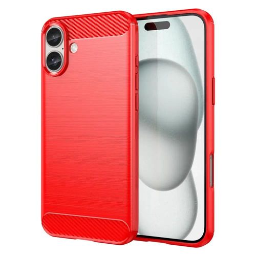 Coque Pour Apple Iphone 16 Plus - Housse Etui Silicone Gel Carbone + Film Ecran - Rouge