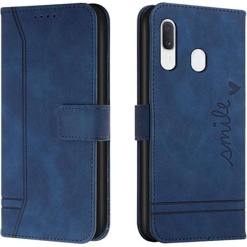 Sjzg-Coque Pour Samsung Galaxy A20e / A10e, Etui Portefeuille Samsung A20e / A10e, Protection Etui À Rabat Housse En Cuir Pu Avec Antichoc Tpu [Fermoir Magnétique] Pour Samsung A20e / A10e (Bleu)