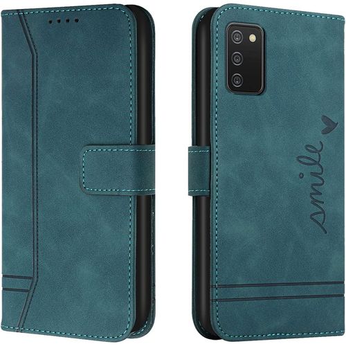 Kal-Coque Pour Samsung Galaxy A03s, Etui Portefeuille Samsung A03s, Protection Etui À Rabat Housse En Cuir Pu Avec Antichoc Tpu [Fermoir Magnétique] Flip Pochette Housse Pour Samsung A03s (Vert)