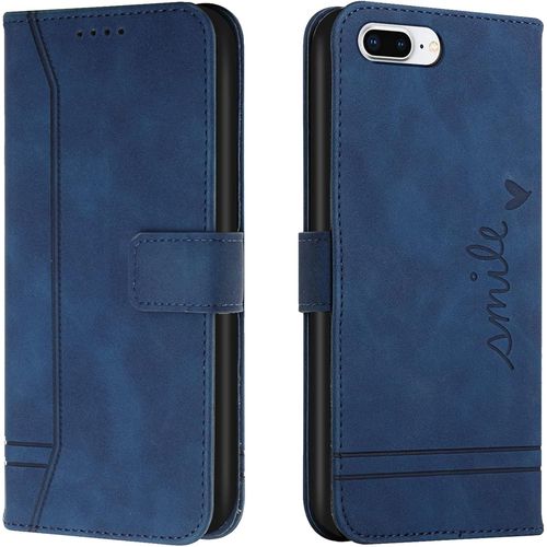 Kal-Coque Pour Iphone 6s Plus/6 Plus, Protection Portefeuille Etui À Rabat Housse En Cuir Pu Avec Antichoc Tpu Magnétique Flip Pochette Housse Pour Iphone 6s Plus/6 Plus (5,5 Pouces) (Bleu)
