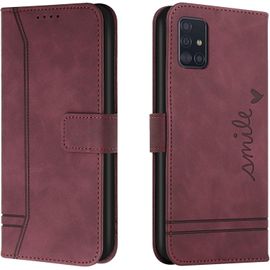 Sjzg-Coque Pour Samsung Galaxy A51 4g / M40s, Etui Portefeuille Samsung A51 4g / M40s, Protection Etui À Rabat Housse En Cuir Pu Avec Antichoc Tpu [Magnétique] Pour Samsung A51 4g / M40s (Rouge)