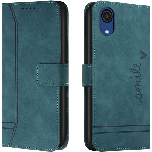 Coque Pour Samsung Galaxy A03 Core, Etui Portefeuille Samsung A03 Core, Protection Etui À Rabat Housse En Cuir Pu Avec Antichoc Tpu [Fermoir Magnétique] Pour Samsung A03 Core (Vert)