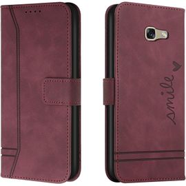 Kal-Coque Pour Samsung Galaxy A3 2017/A320, Etui Portefeuille Samsung A3 2017/A320, Protection Etui À Rabat Housse En Cuir Pu Avec Antichoc Tpu [Magnétique] Pour Samsung A3 2017/A320 (Rouge)
