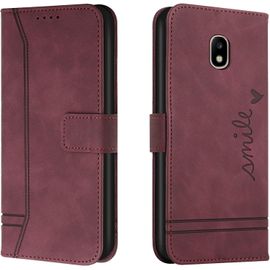 Kal-Coque Pour Samsung Galaxy J5 2017/J530, Etui Portefeuille Samsung J5 2017/J530, Protection Etui À Rabat Housse En Cuir Pu Avec Antichoc Tpu [Magnétique] Pour Samsung J5 2017/J530 (Rouge)
