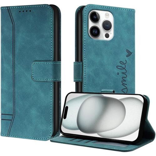 Coque Pour Iphone 16 Pro Max, Etui Portefeuille Iphone 16 Pro Max, Protection Etui À Rabat Housse En Cuir Pu Avec Antichoc Tpu [Fermoir Magnétique] Flip Housse Pour Iphone 16 Pro Max (Vert)