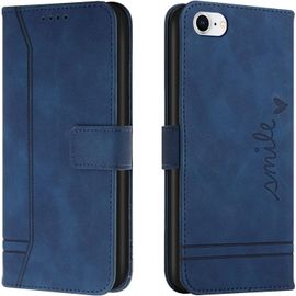 Kal-Etui Coque Pour Iphone Se 2020, Iphone 8, Coque Iphone 7,Protection Housse En Cuir Pu Portefeuille,[Ranges Cartes],[Fermeture Magnétique] Pour (Iphone 7/8/Se 2020 (4,7 Pouces) (Bleu)