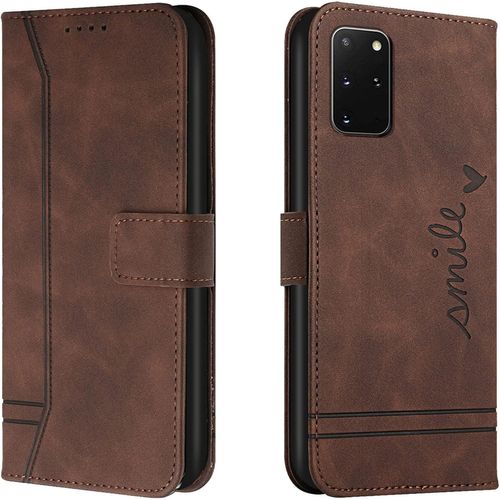 Kal-Coque Pour Samsung Galaxy S20 Plus, Etui Portefeuille Samsung S20 Plus, Protection Etui À Rabat Housse En Cuir Pu Avec Antichoc Tpu [Fermoir Magnétique] Pour Samsung S20 Plus (Braun)
