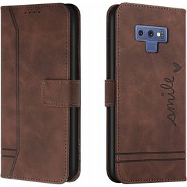 Sjzg-Coque Pour Samsung Galaxy Note 9, Etui Portefeuille Samsung Note 9, Protection Etui À Rabat Housse En Cuir Pu Avec Antichoc Tpu [Fermoir Magnétique] Flip Housse Pour Samsung Note 9 (Braun)