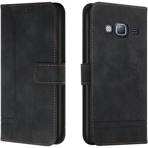 KAL-Coque Pour Samsung Galaxy J2 Prime/G530, Etui Portefeuille Samsung J2 Prime/G530, Protection Etui À Rabat Housse En Cuir Pu Avec Antichoc Tpu [Magnétique] Pour Samsung J2 Prime/G530 (Noir)