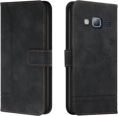 KAL-Coque Pour Samsung Galaxy J2 Prime/G530, Etui Portefeuille Samsung J2 Prime/G530, Protection Etui À Rabat Housse En Cuir Pu Avec Antichoc Tpu [Magnétique] Pour Samsung J2 Prime/G530 (Noir)