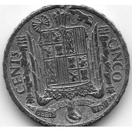 Espagne 5 Cents 1945