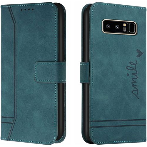 Kal-Coque Pour Samsung Galaxy Note 8, Etui Portefeuille Samsung Note 8, Protection Etui À Rabat Housse En Cuir Pu Avec Antichoc Tpu [Fermoir Magnétique] Flip Housse Pour Samsung Note 8 (Vert)