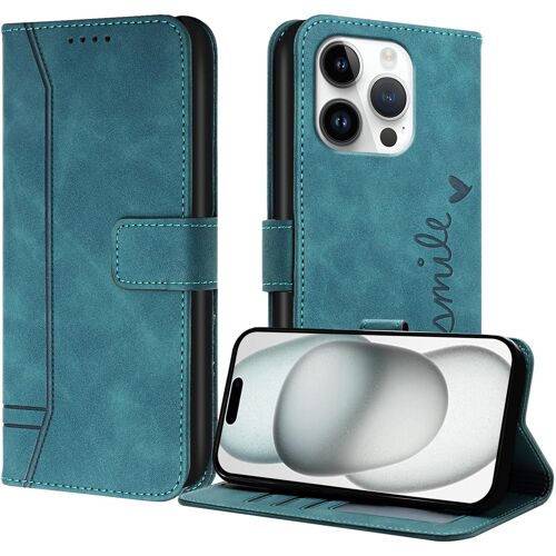 SJZG-Coque Pour Iphone 16 Pro, Etui Portefeuille Iphone 16 Pro, Protection Etui À Rabat Housse En Cuir Pu Avec Antichoc Tpu [Fermoir Magnétique] Flip Housse Pour Iphone 16 Pro (Vert)