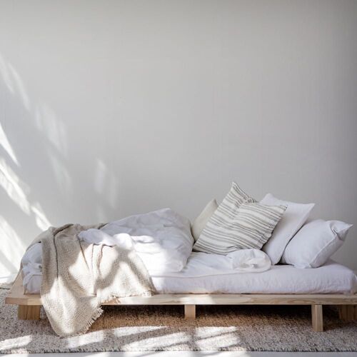 Lit design en bois 140x200cm - Bois clair