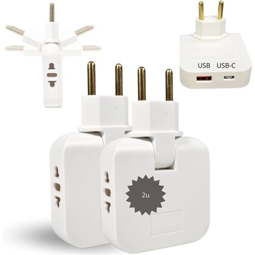 ChenQuanSarl-Pr Multipr 6 Ports, 2 Pr s 220V, 3 Ports Usb (2 Usb-C) - Tête Pivotante À 180° - Adaptateur Européen Et Américain - Matériau Ignifuge