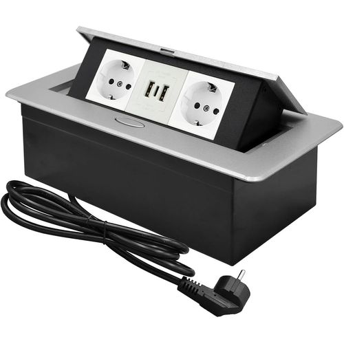 Cmjaagur-Multipr Encastrable Plan De Travail,Bloc Pr Escamotable Avec 2 Pr S Et Port Usb Et Port Typec,Pr Plan De Travail Cuisine,1.8m Câble[M898]