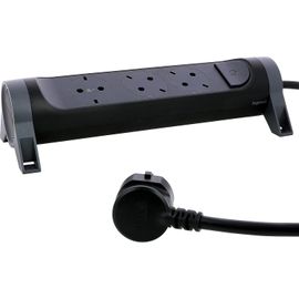 LEGRAND, Multiprise rotative, 3 prises, montage mural ou sur table, interrupteur marche/arrêt LED, câble de 1,5 m, noir/gris foncé, 694528