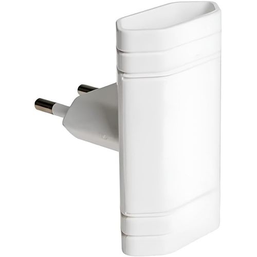 Voleur Prise Plate (Double) Murale Fine - Adaptateur avec 2 Prise de Terre 10 A (250 V) - Couleur Blanche - Idéal pour Montage derrière Les Meubles, Meubles